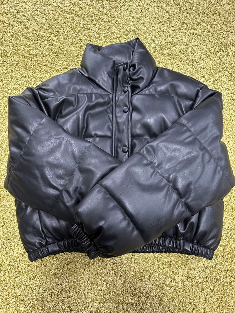 ZARA フェイクレザーダウンジャケット