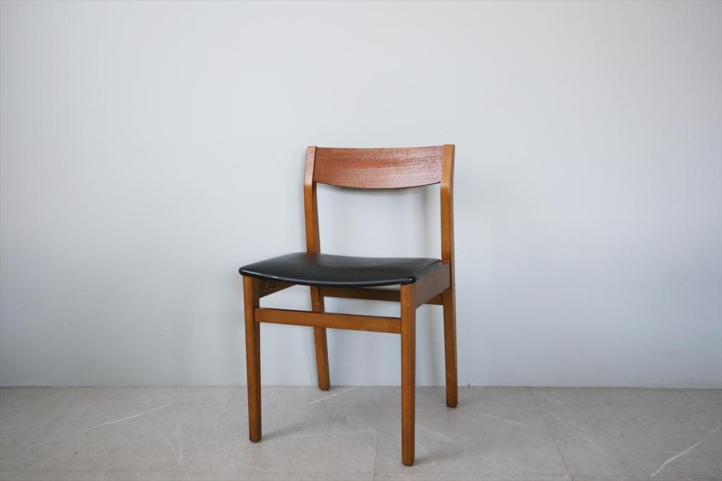 英国ヴィンテージチーク古木ダイニングチェア/椅子イス/モダン(92-259-2)