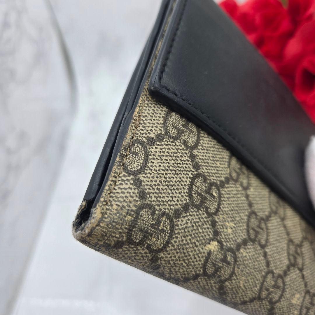 【希少】 GUCCI グッチ 折り財布 財布 GG スプリーム ブラック 黒