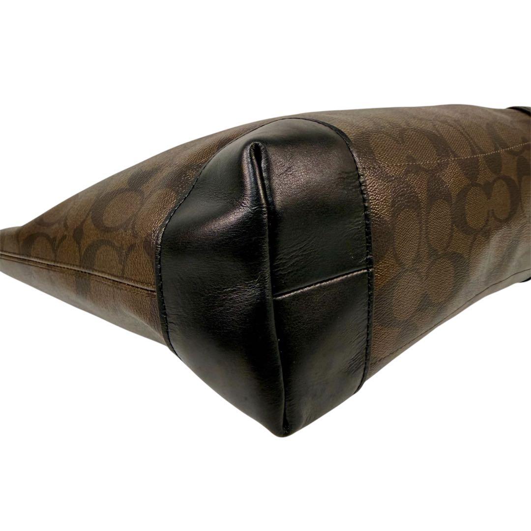 【極美品】COACH コーチ シグネチャー トートバッグ A4可 通勤 ビジネス