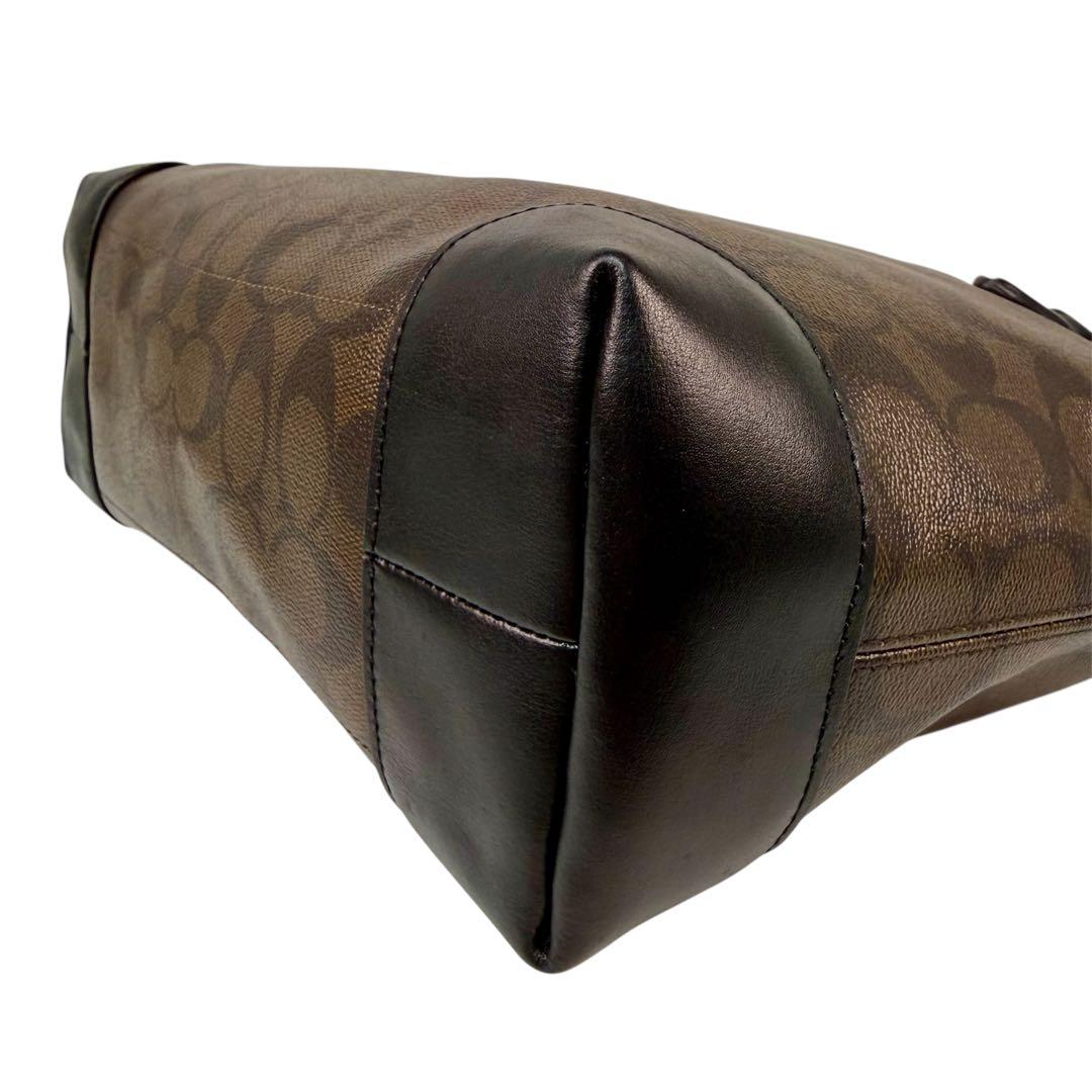 【極美品】COACH コーチ シグネチャー トートバッグ A4可 通勤 ビジネス