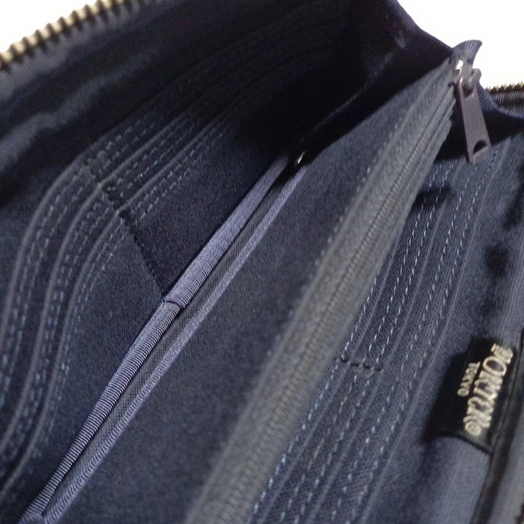 (美品) ポーター スモーキーシリーズ ロングウォレット ネイビー