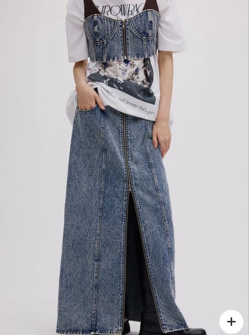 【セット売り】RIB MIX DENIM SKIR T &ビスチェ