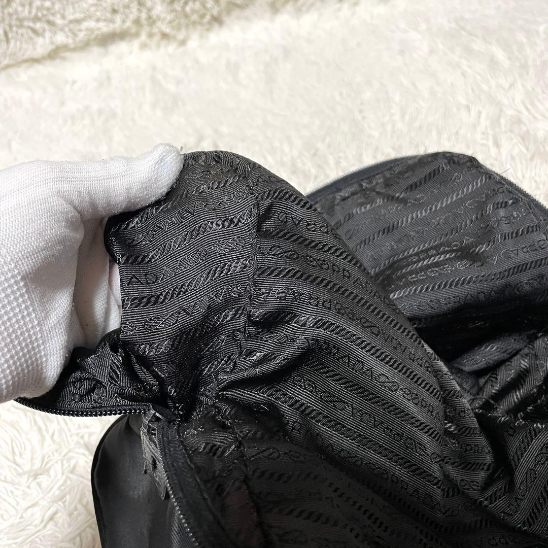 【良品】PRADA プラダ　ミニボストン　トート　ナイロン　ブラック　黒　肩掛け