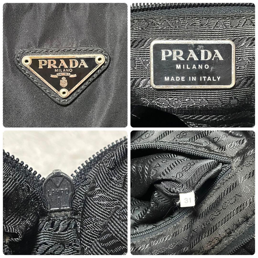 【良品】PRADA プラダ　ミニボストン　トート　ナイロン　ブラック　黒　肩掛け