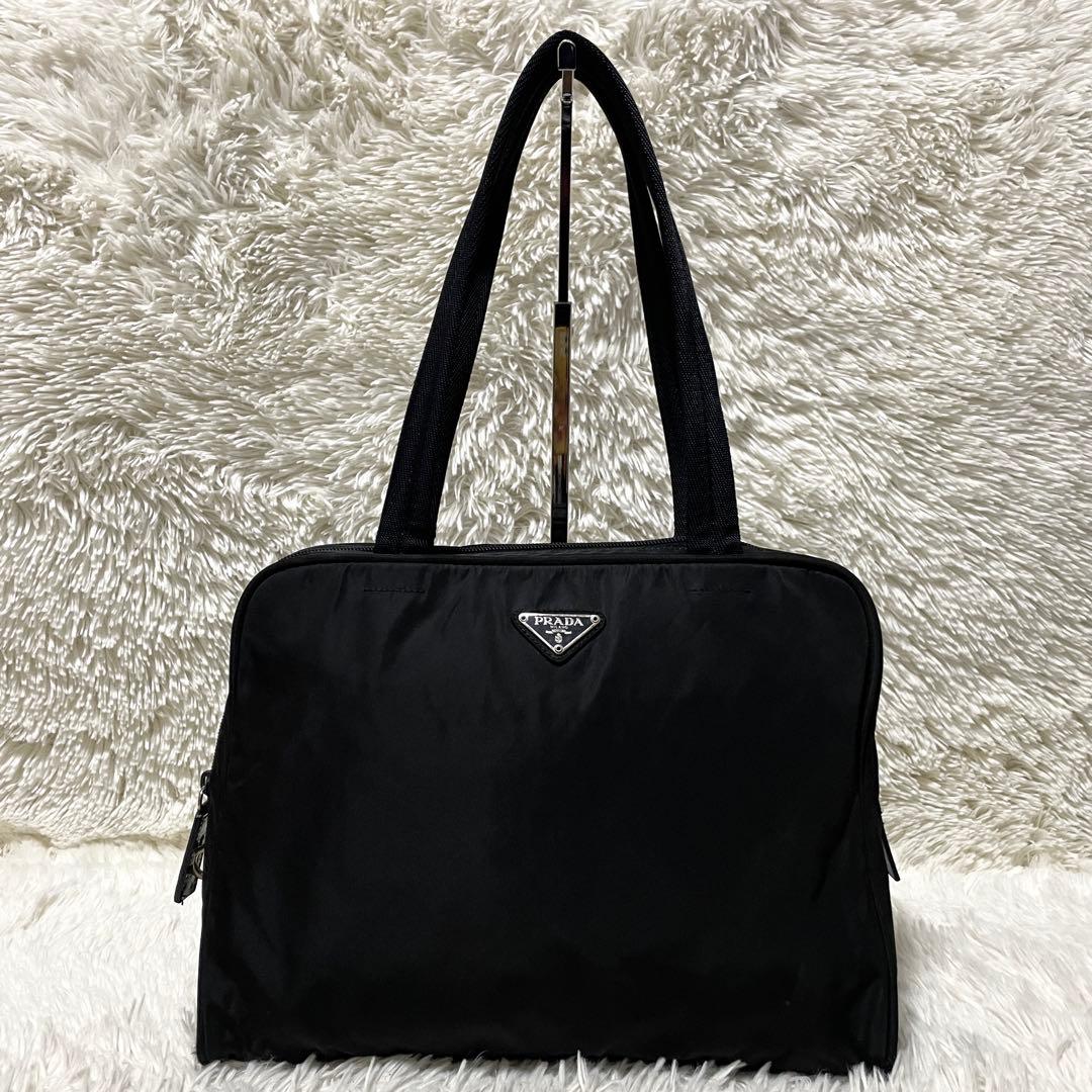 【良品】PRADA プラダ　ミニボストン　トート　ナイロン　ブラック　黒　肩掛け