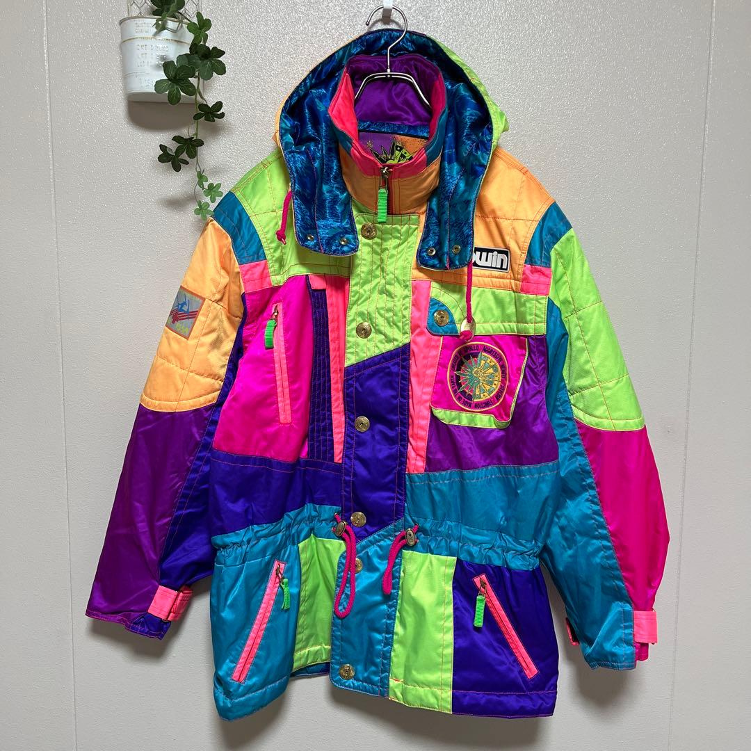 【美品】GOLDWIN スキーウェア　スノボ　カラフル　派手 90s バブル