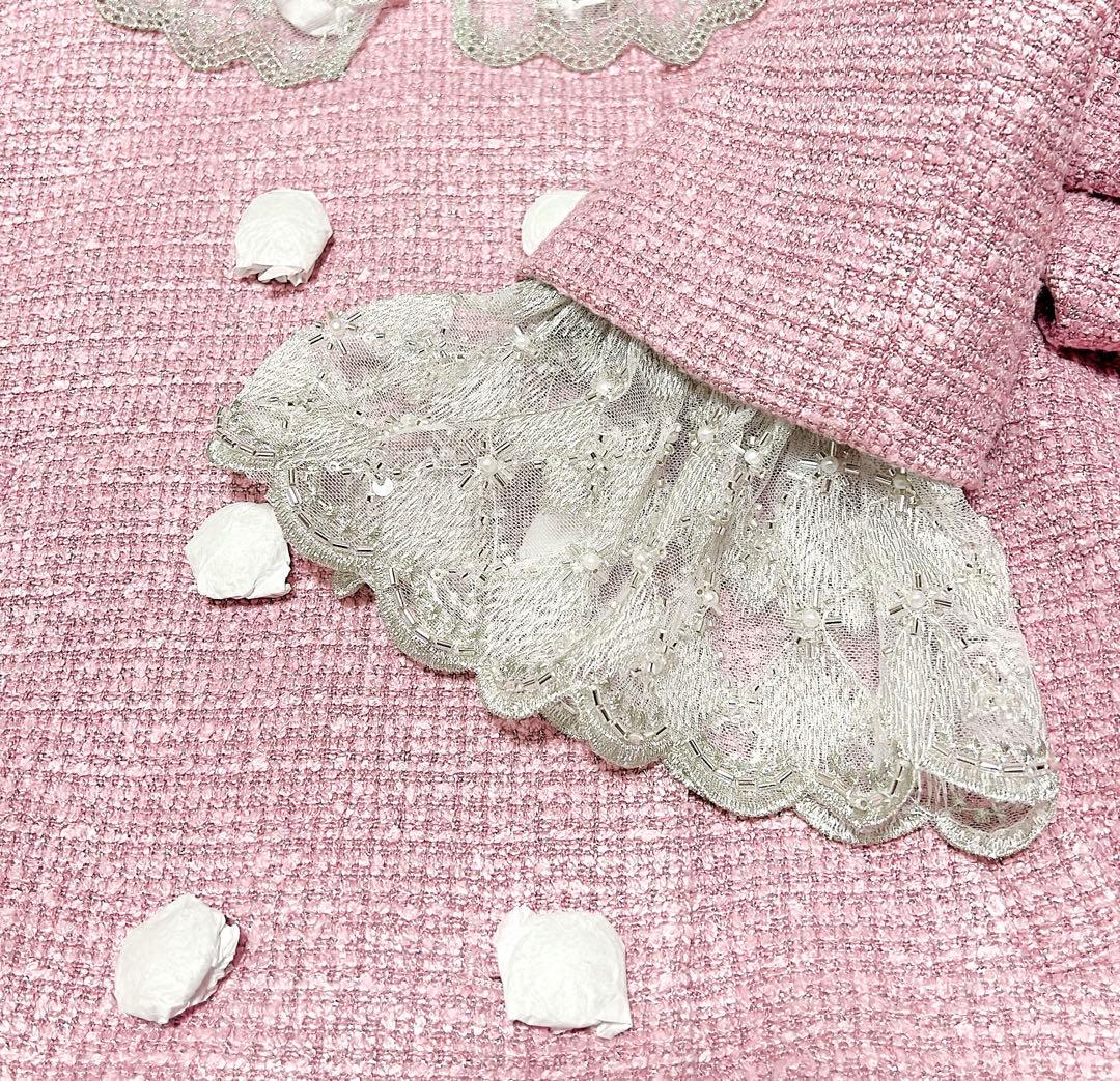 ［L.B CANDY STOCK]スカラップビジューアタッチドジャケット