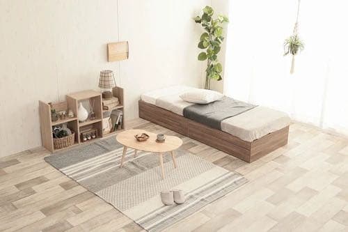 【セミシングル】ヘッドレス収納付きベッド【フレームのみ】