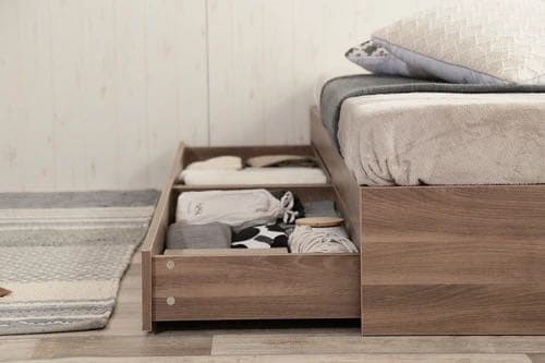 【セミシングル】ヘッドレス収納付きベッド【フレームのみ】