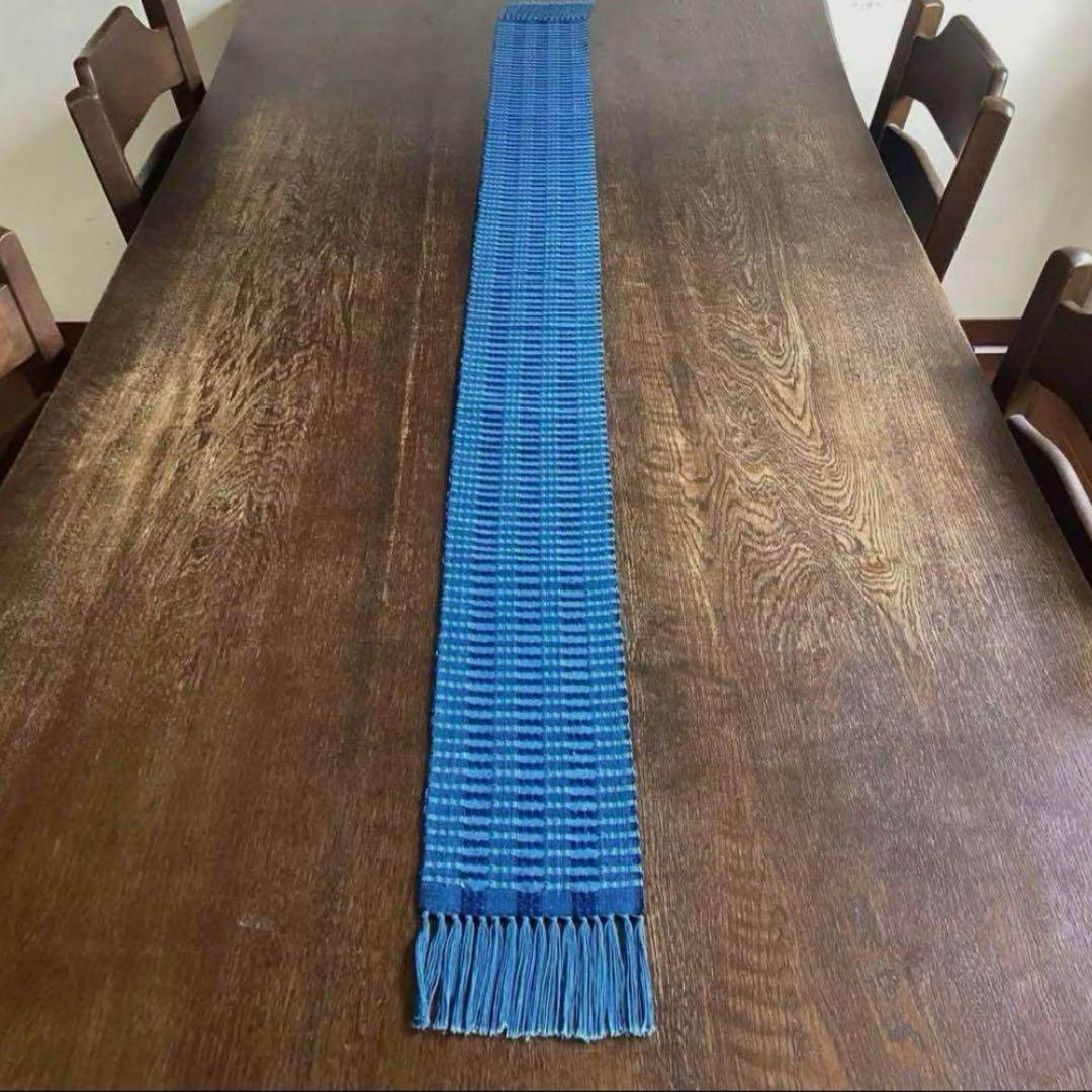 テーブルランナー(A)／手織り　本藍染め