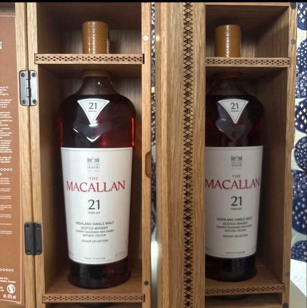 マッカラン 箱付　21年　2本 MACALLAN スコッチウイスキー　免税店限定