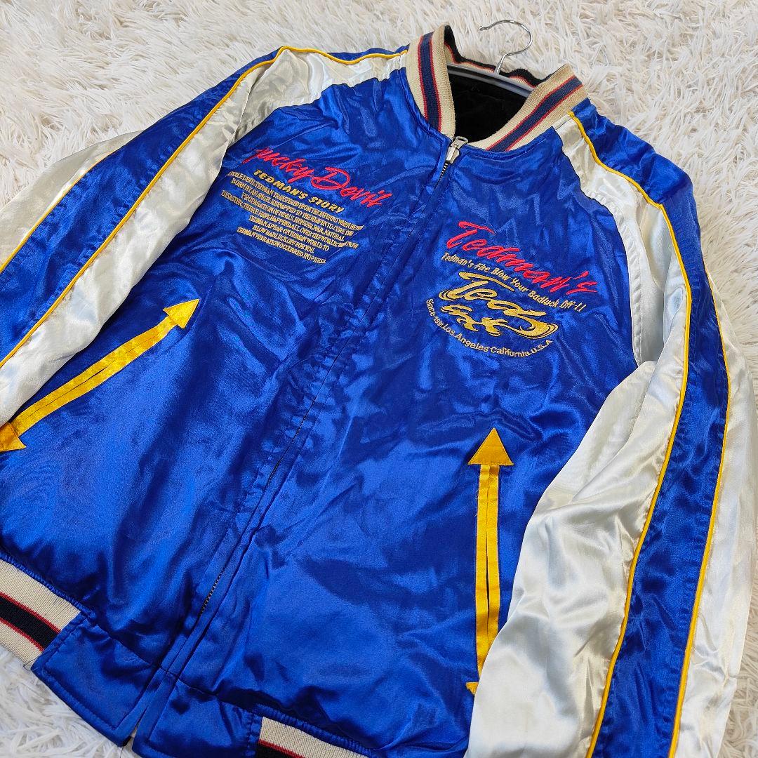 TEDMAN テッドマン リバーシブル スカジャン ベロア サテン 刺繍 Ｌ