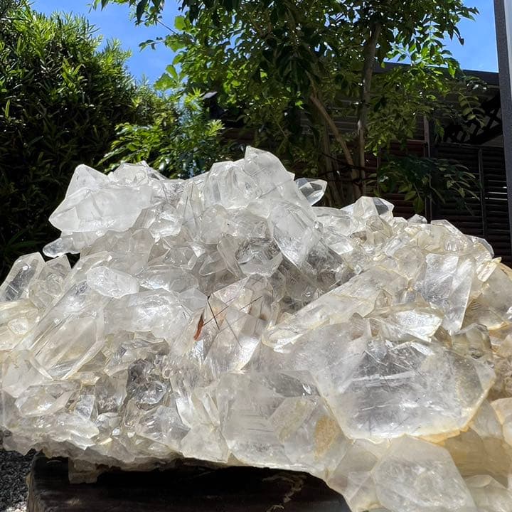 ✳超激レアの極上品✨超希少✨虹、ルチルイン 水晶クラスター 天然石 原石 置物