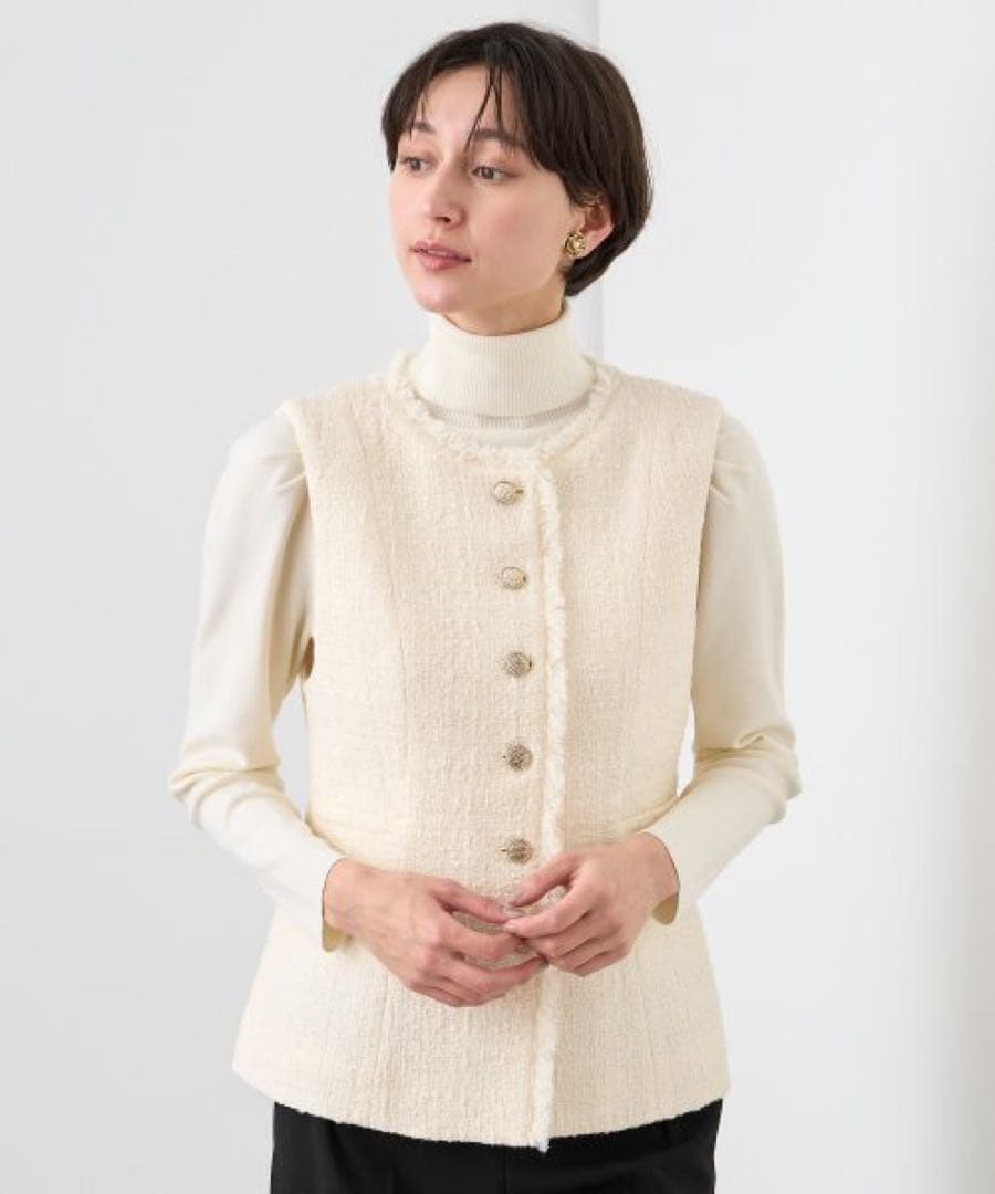 アナイ　フィルムツイードペプラムジレ