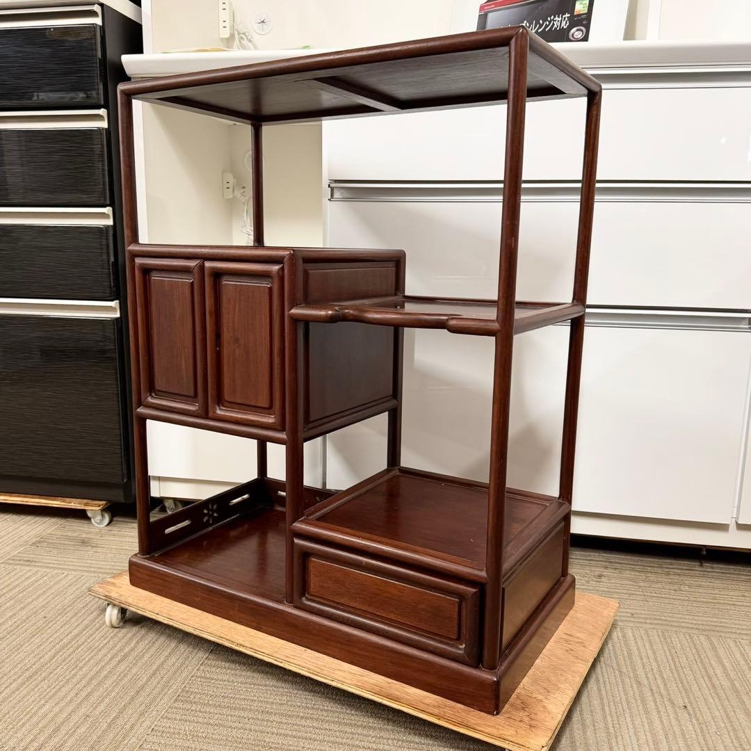 お買い得‼️紫檀 茶棚 飾り棚 唐木 キャビネット 収納家具