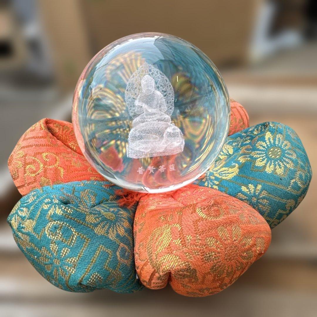 普賢菩薩　クリスタル仏像インテリア置物