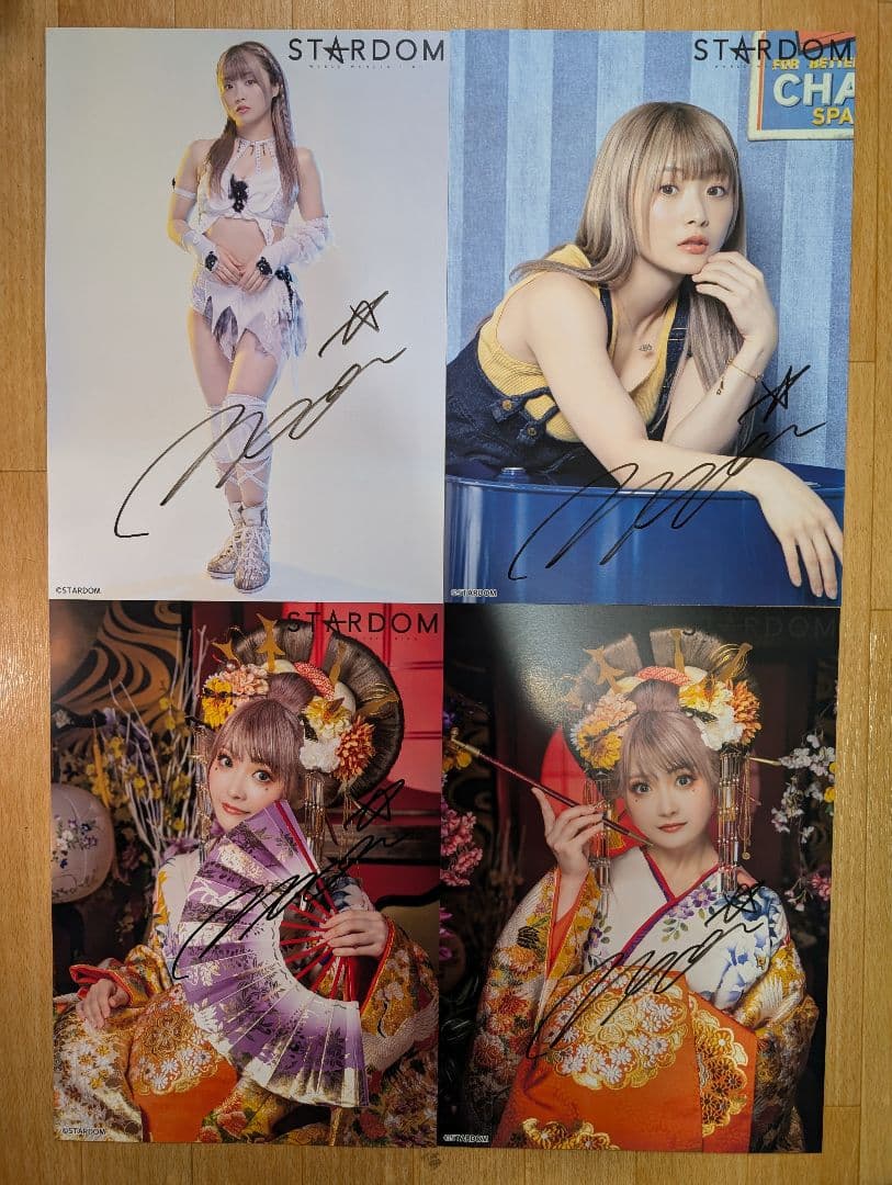 【限定品4種セット】スターダム　なつぽい　10周年記念直筆サイン入りポートレート