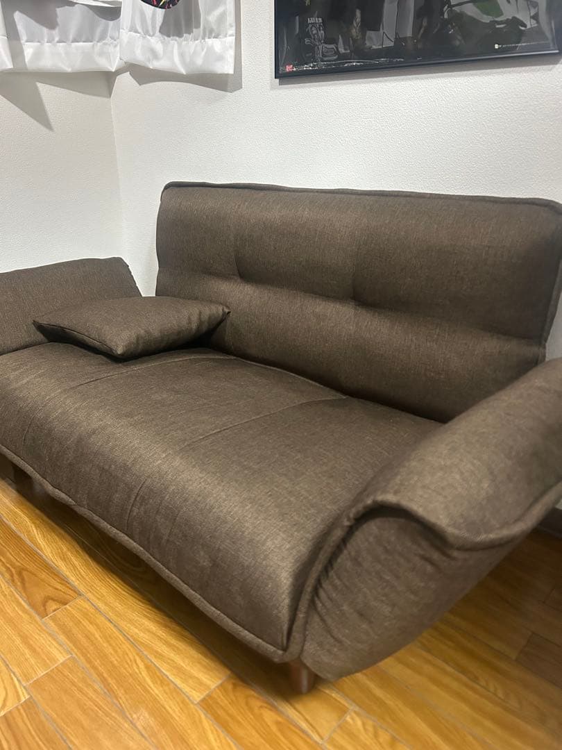 コンパクト2人掛けソファ ブラウン　ニトリ