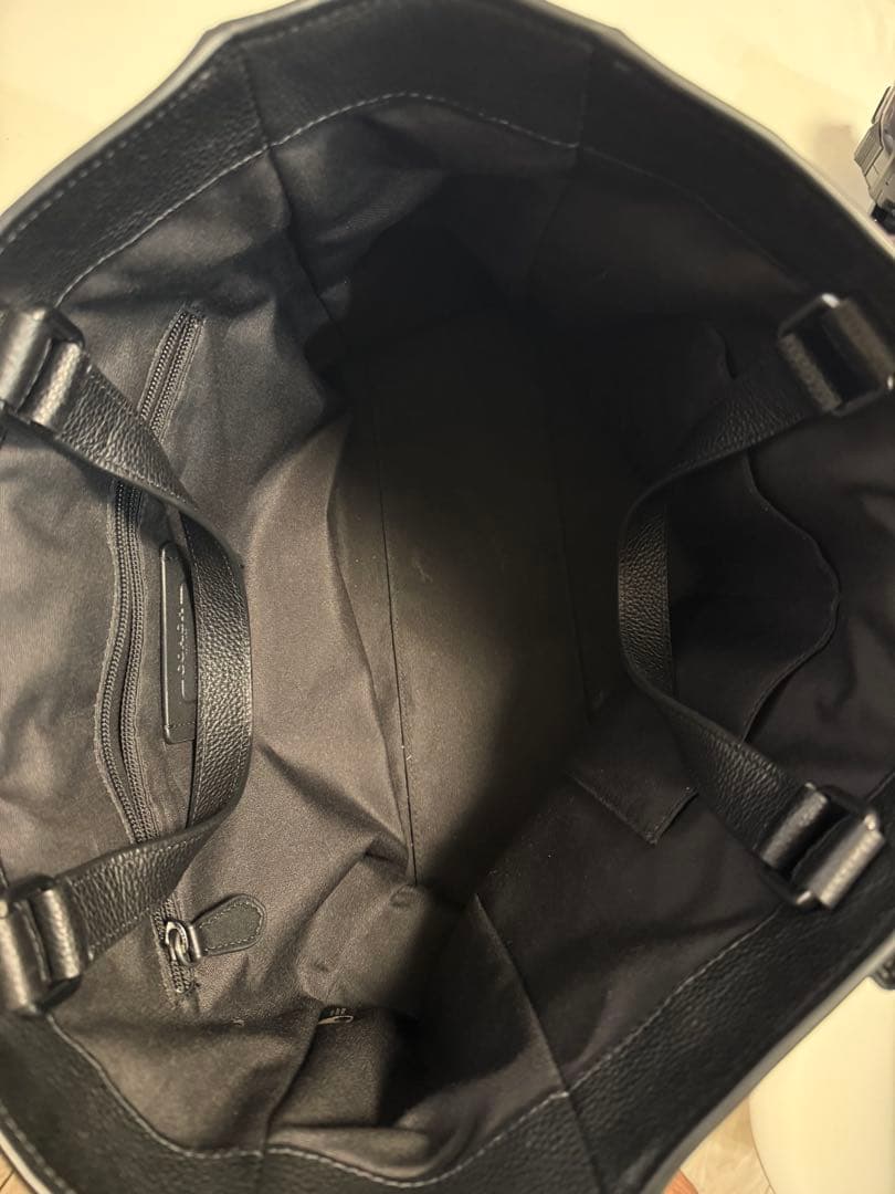 美品★ メンズ COACH レザー ダブル ハンドル トートバッグ ブラック