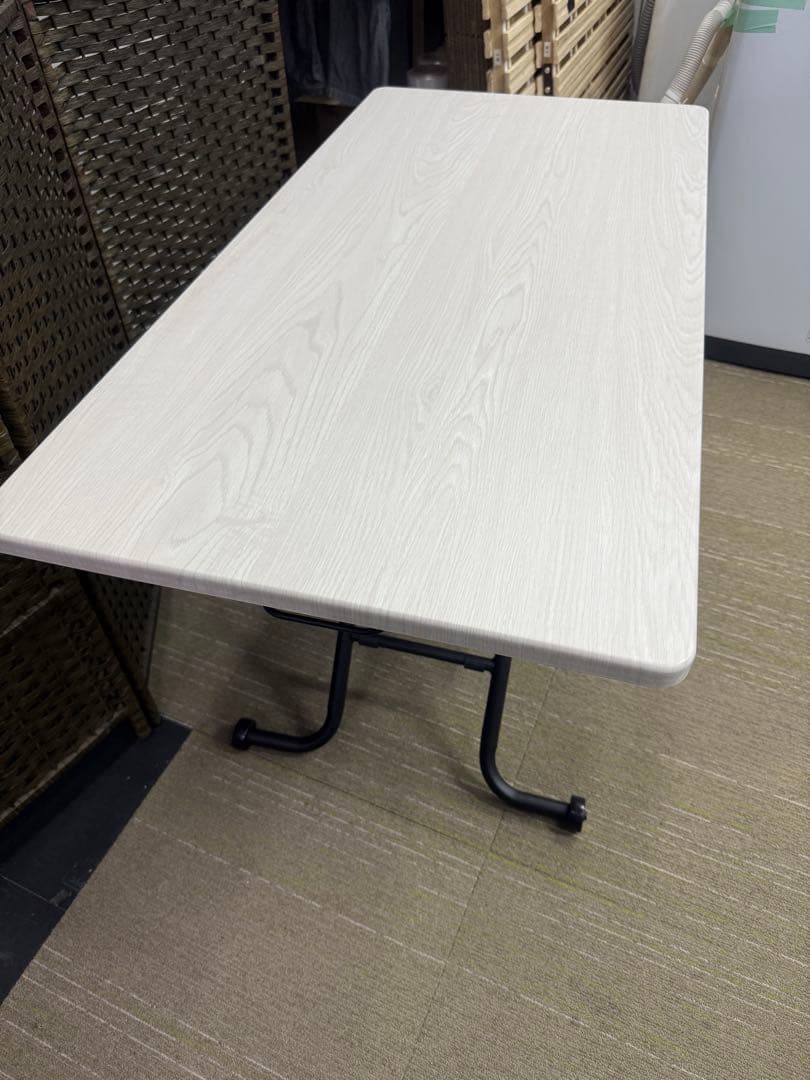 【美品】ニトリ　昇降センターテーブル　(ライザN WW/BK)