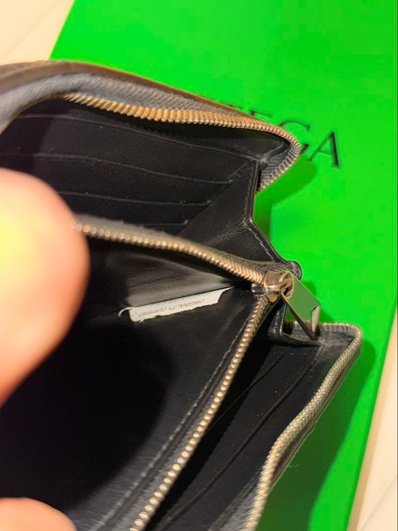 え*る様 【セール】ボッテガヴェネタ カセット ラウンドファスナー 長財布 ブラ