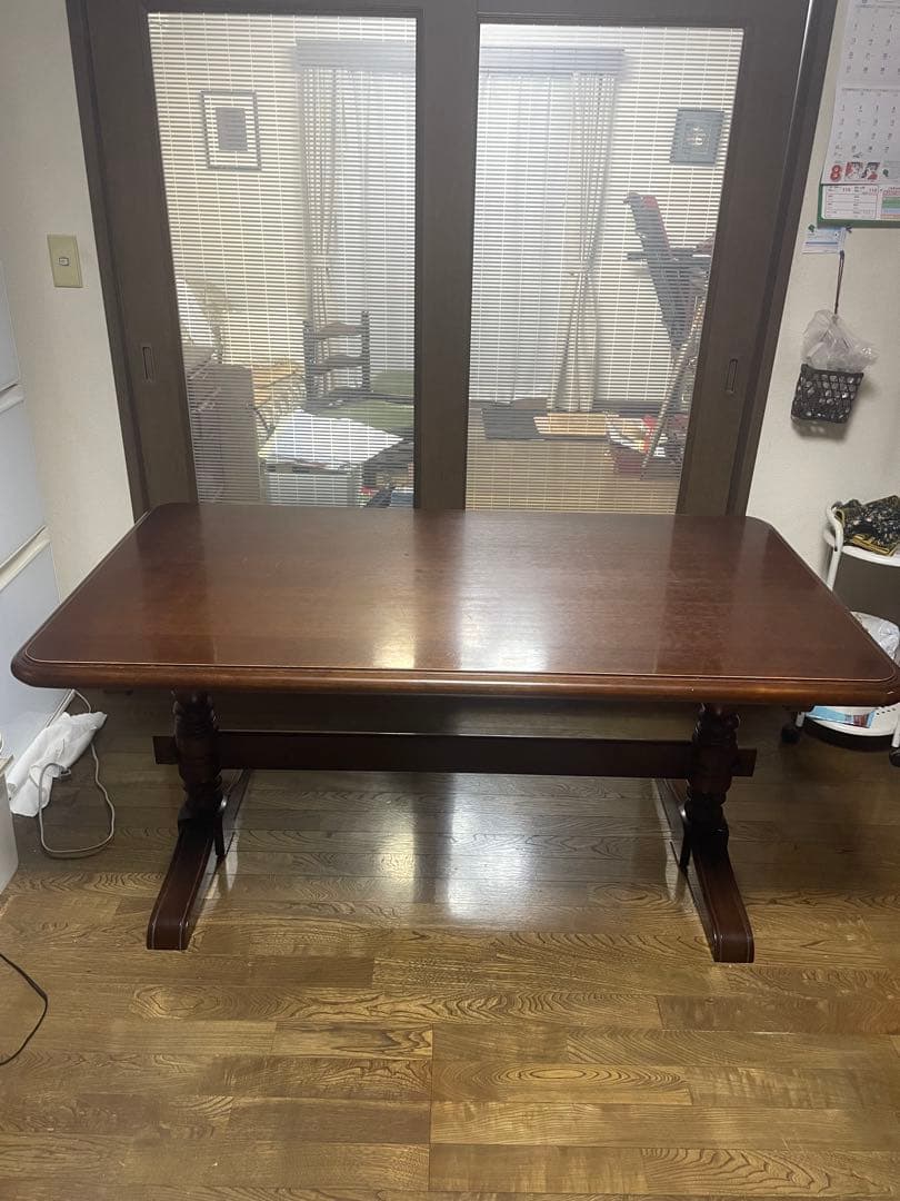 ナガノインテリア　アンティーク　ダークブラウン 木製 ダイニングテーブル