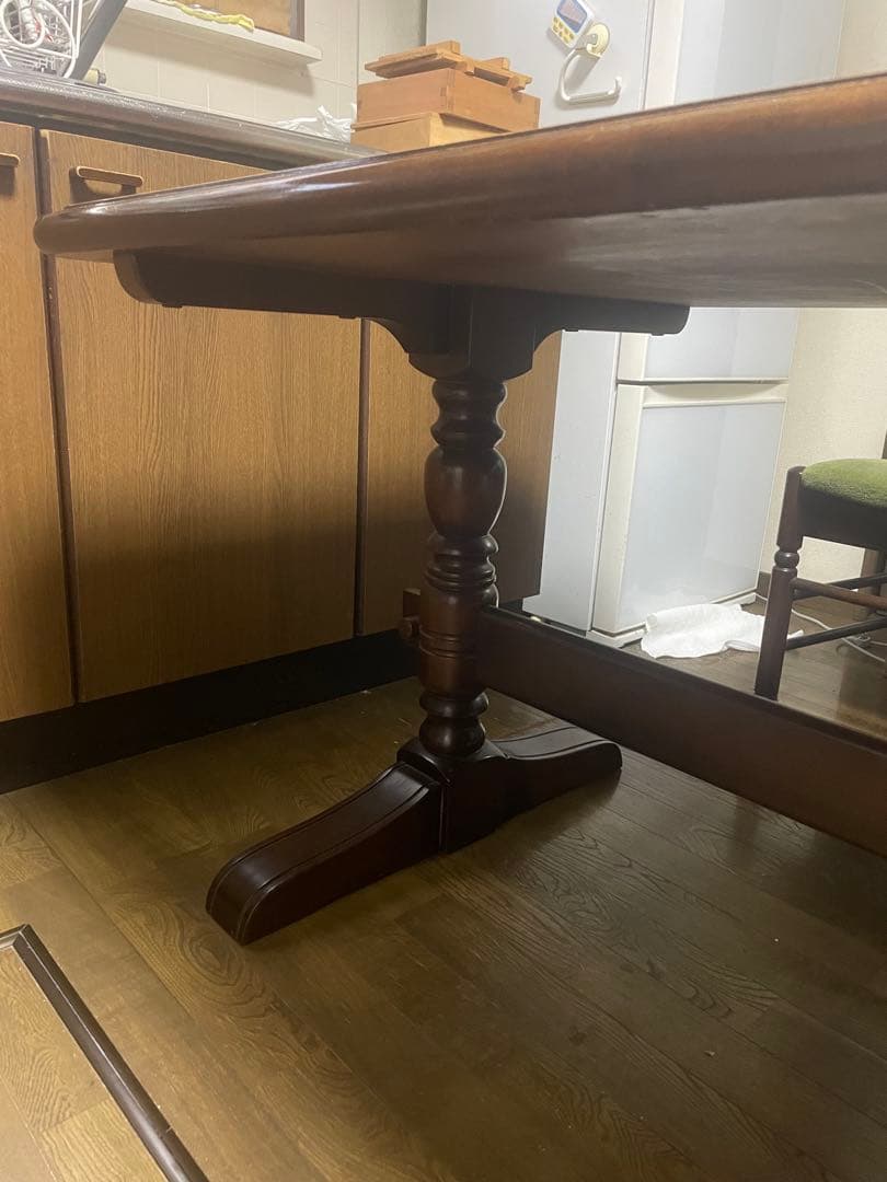 ナガノインテリア　アンティーク　ダークブラウン 木製 ダイニングテーブル