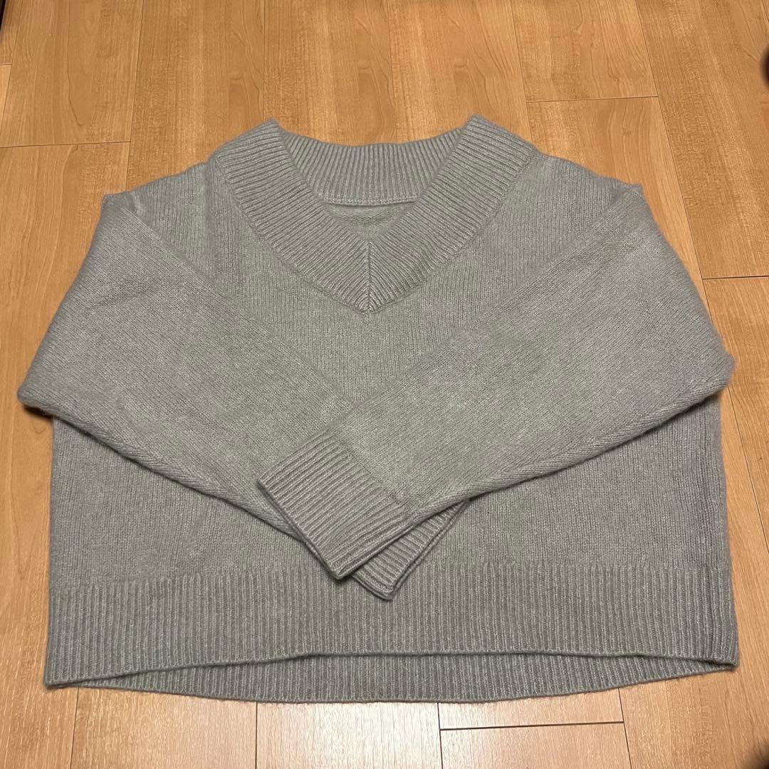 noble YAK ワイドVネックニット　ヤク　ノーブル　グレー