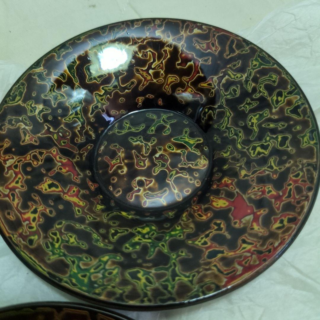 ★新品　昭和レトロ 木製 津軽塗 漆塗り 茶托　銘々皿 小皿 5個　12ｃｍ