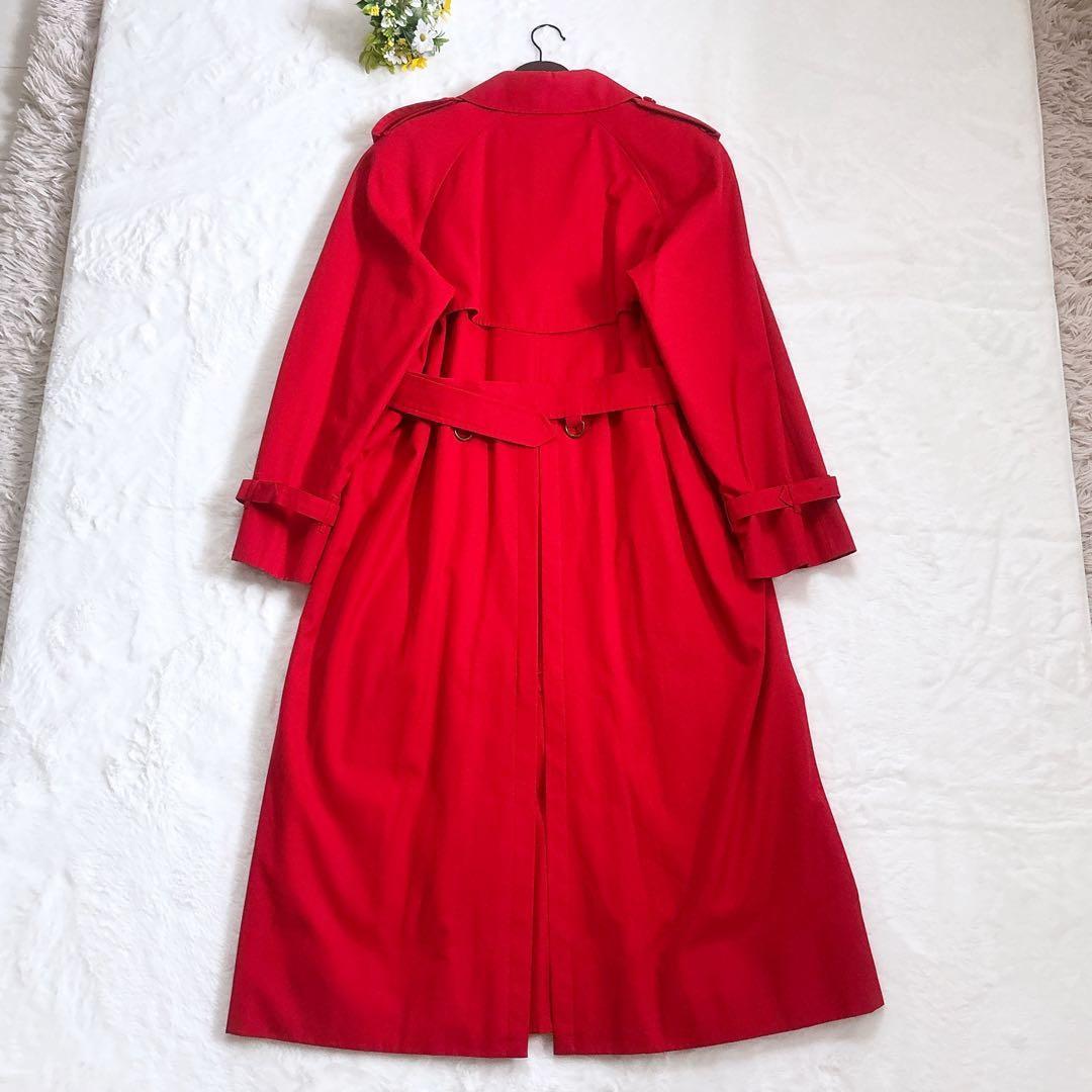 Burberrys マキシ丈 ダブルトレンチコート ウールライナー 赤 L 美品