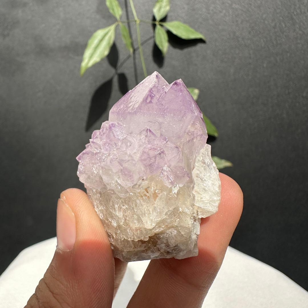 天然石アメジストの原石　置物　鉱物D.440