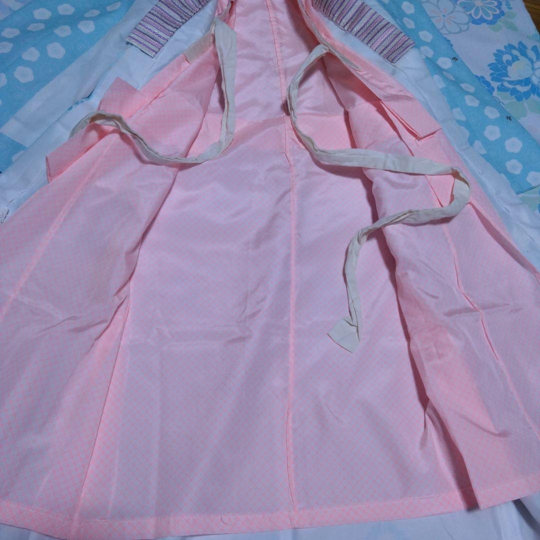 三歳★神楽★水色桜模様着物セット