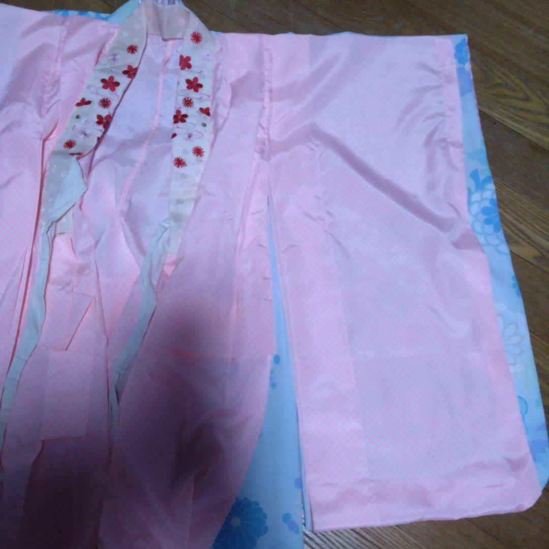 三歳★神楽★水色桜模様着物セット