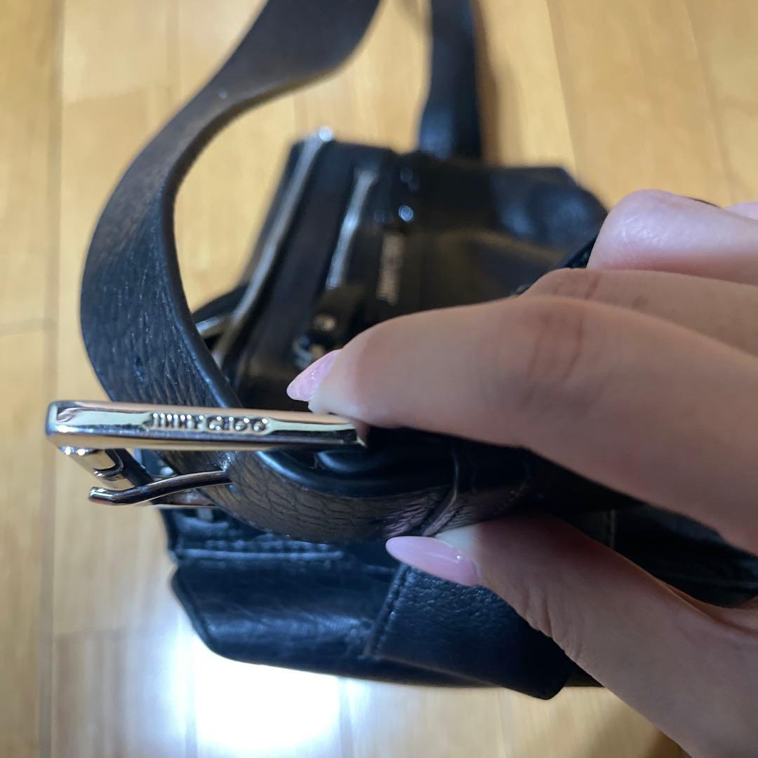 JIMMY CHOO クロコ風　ブラック ボディバッグ
