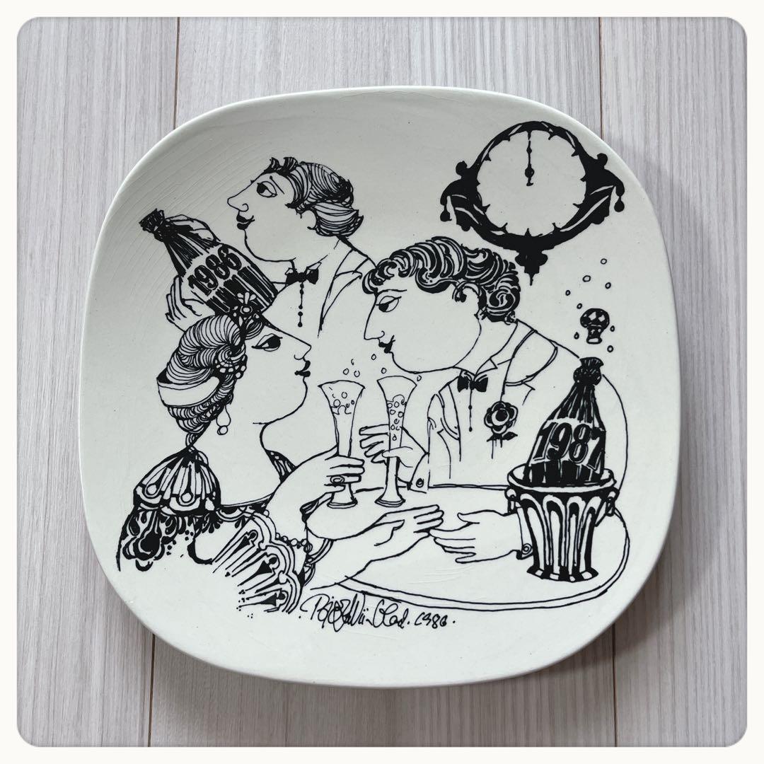 Bjorn Wiinblad イヤープレート1986-87年　NYMOLLE窯