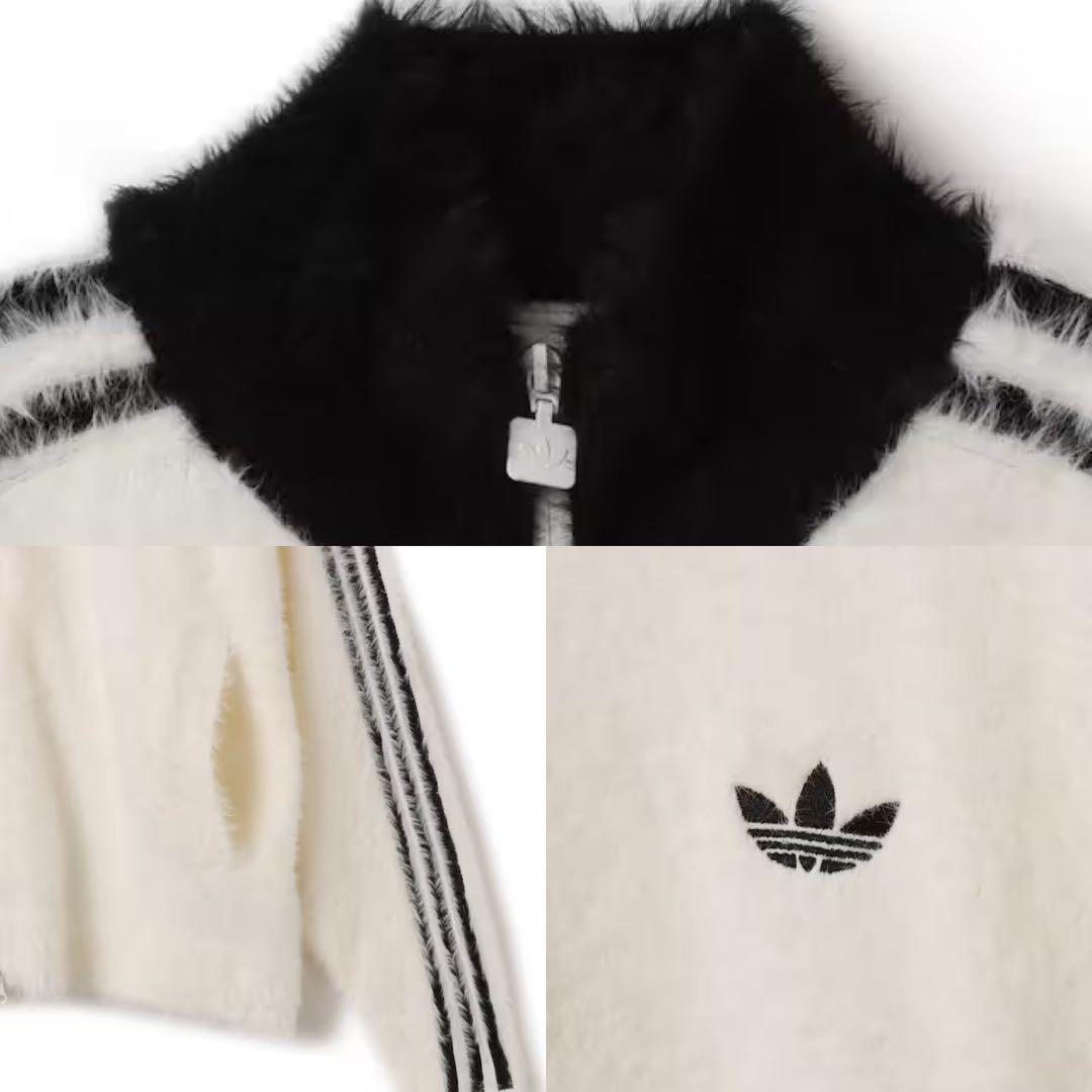 新品2XL】アディダス フェイクモヘヤ クラシック トラックトップ ジャケット白