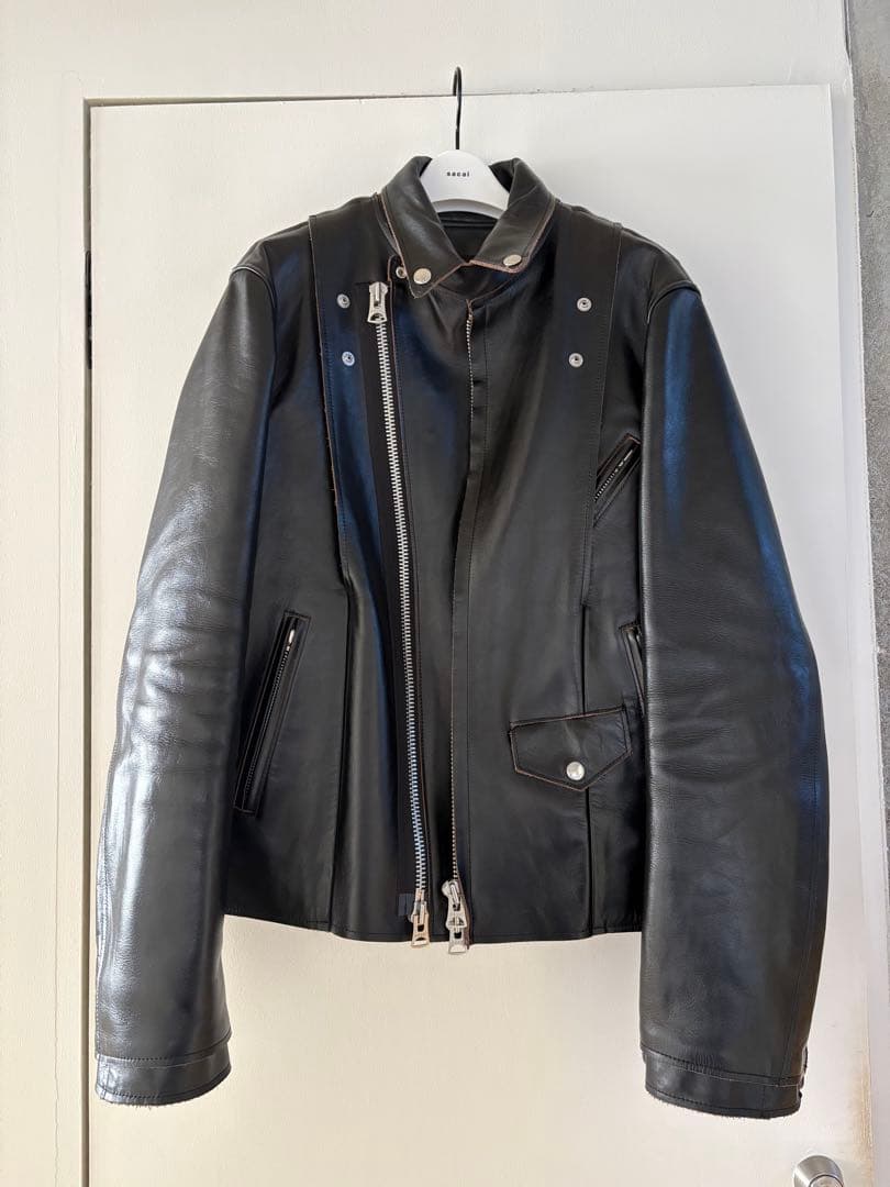 sacai 25AW Leather Jacket レザージャケット　ブラック