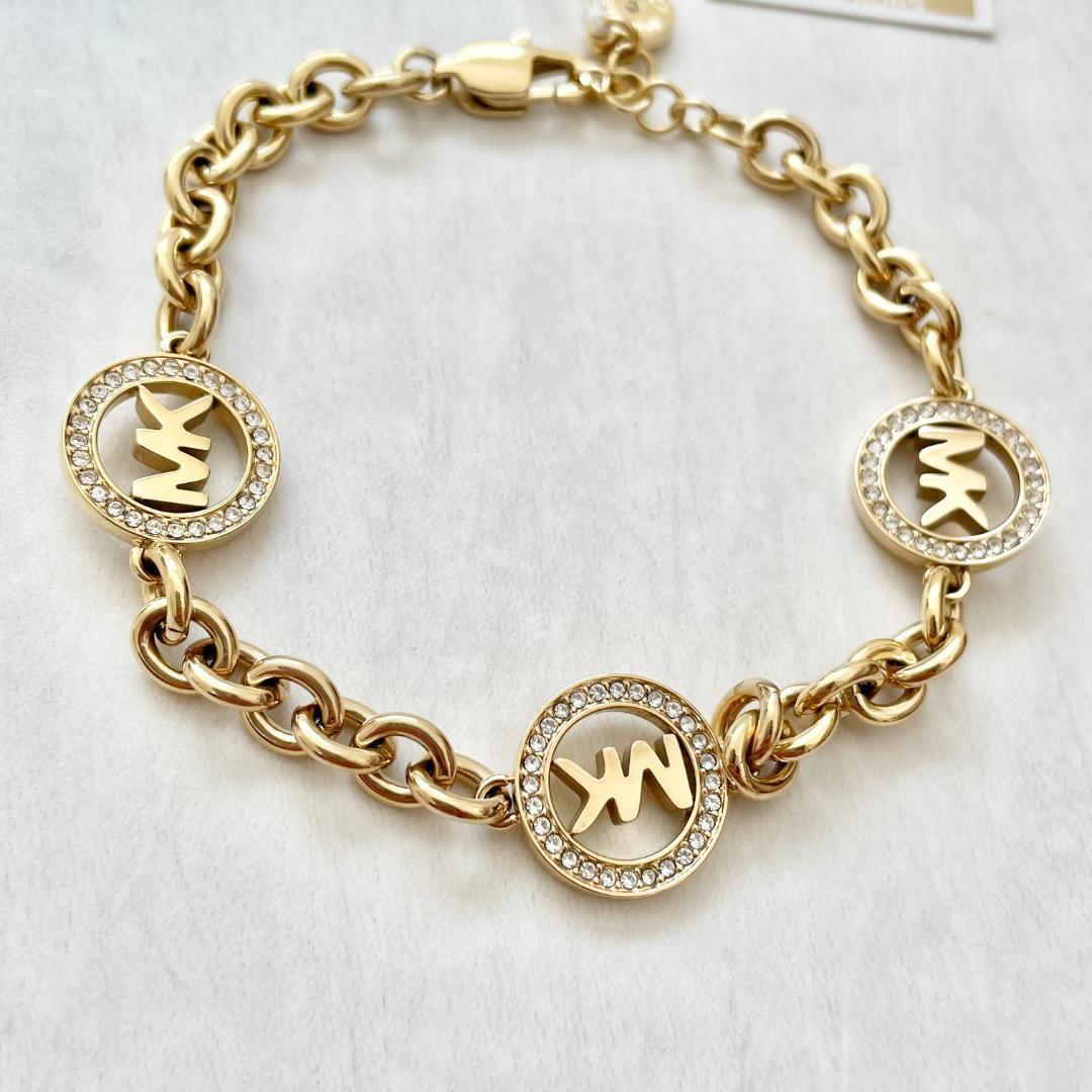 MICHAEL KORS ロゴ チャーム ブレスレット ゴールド 箱付き