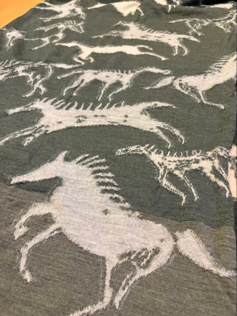 【美品】KAPITAL 縮絨ウールインディアンペインティングストール