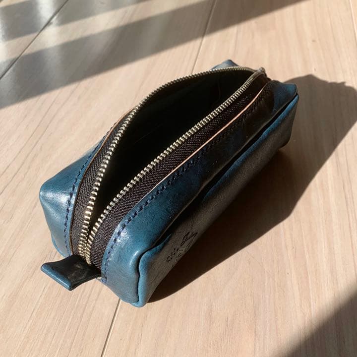ヌメ革ペンケース（ネイビー）※オーダーメイド