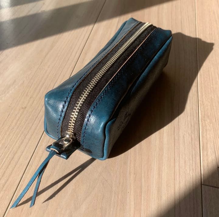 ヌメ革ペンケース（ネイビー）※オーダーメイド