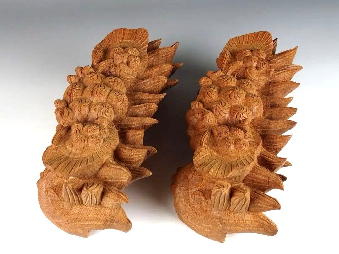 【木彫　獅噛】2個セット　獅子噛み　鬼板　だんじり　地車　曳山　山車　祭り屋台