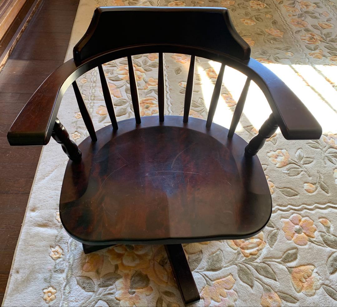 【美品良好】北海道民芸家具　デスクチェア　椅子　キャスターなし