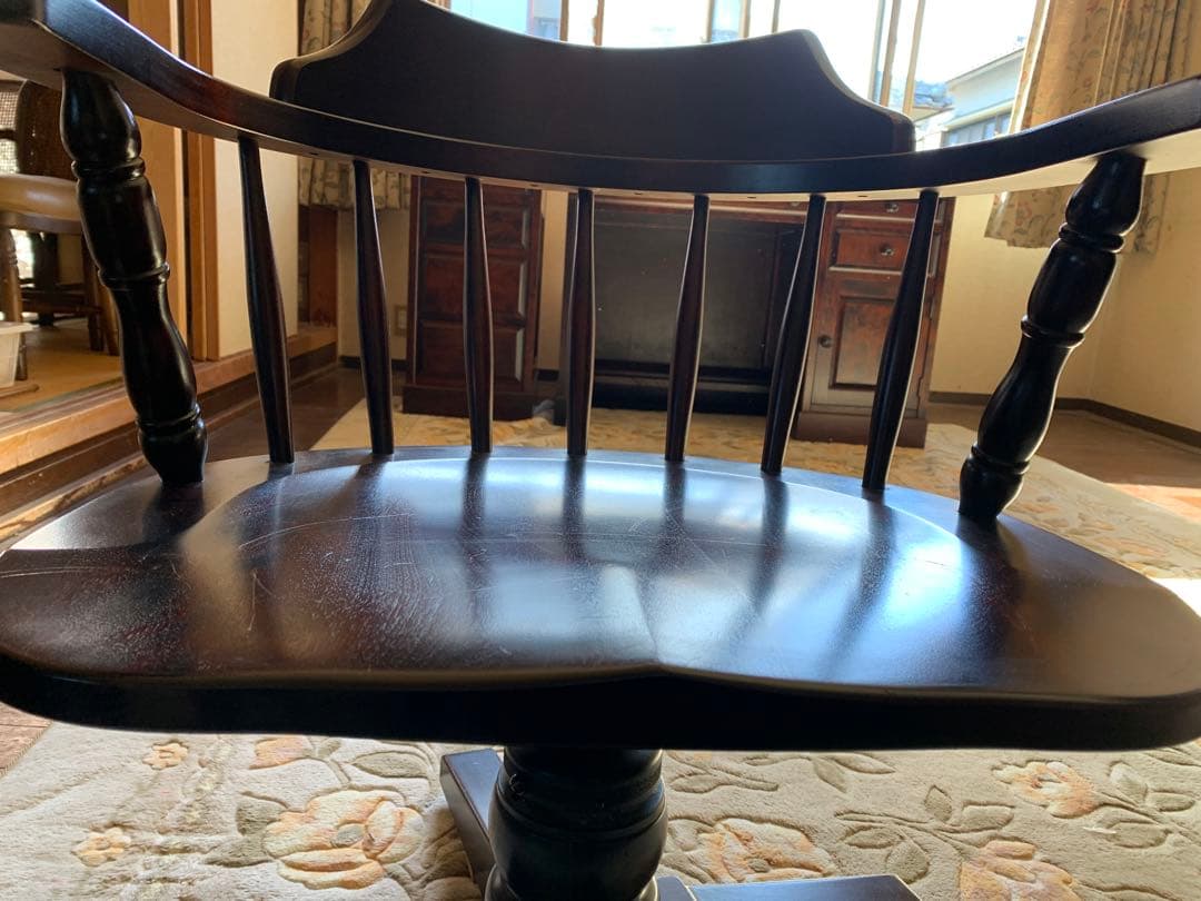 【美品良好】北海道民芸家具　デスクチェア　椅子　キャスターなし