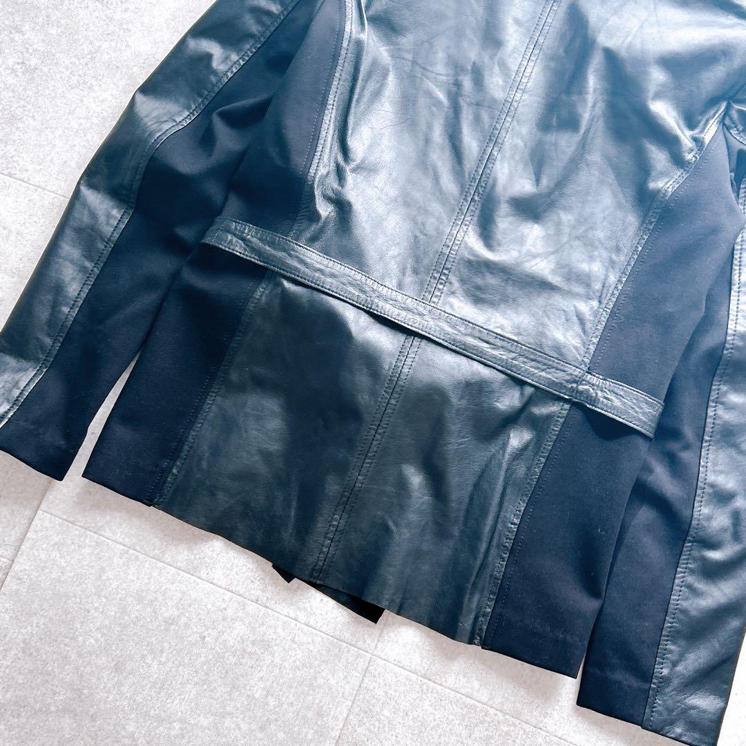 タグ付き✨MAX&Co. ラムレザー ジャケット コート ベルト ドッキング 黒