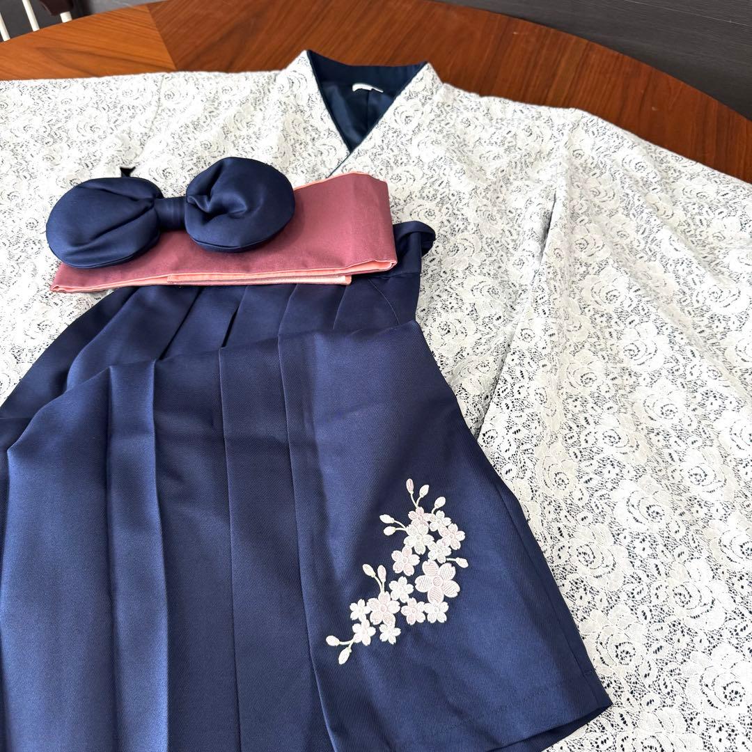 キャサリンコテージ 洗える 着付け簡単レース着物と袴セット 卒業式 150cm