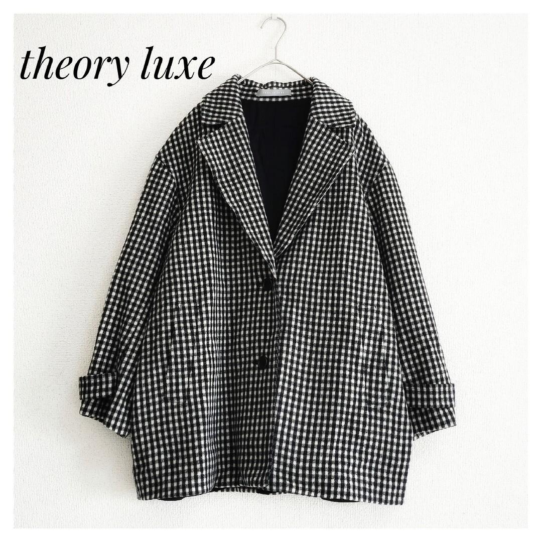 美品 theory luxe チェック柄 チェスターコート 38