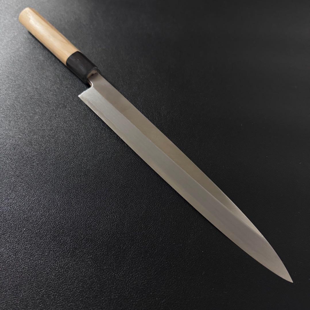 240mm 青鋼　霞 柳刃包丁　　クリ柄 和包丁　 堺刃物