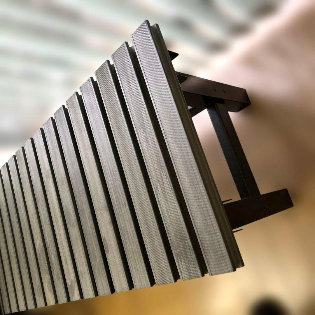 人工樹脂デッキ　庭ガーデニング踏み台　階段　洗車　ブラックW1m D45cm